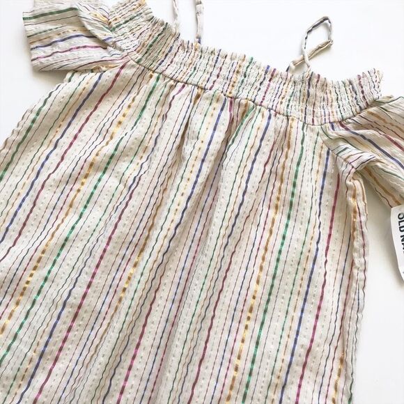 Old Navy NWT cold shoulder shiny stripe dress M(8) - Picture 2 of 2